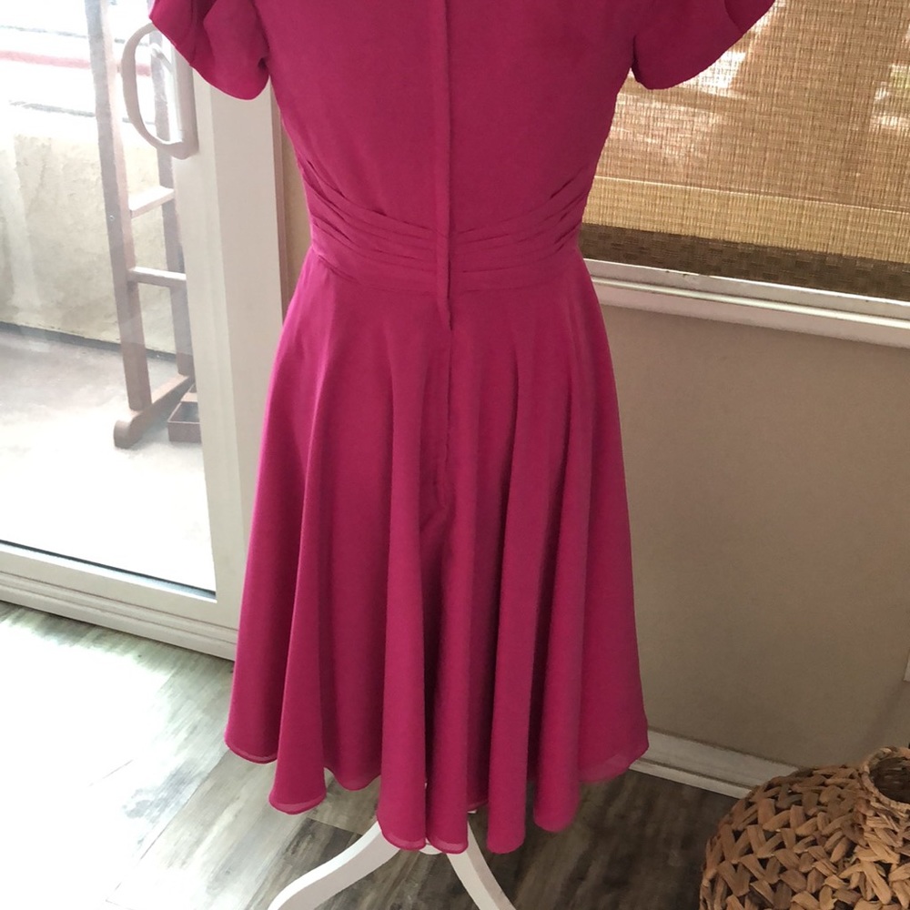 Fushia chiffon party dress - Picture 6 of 7